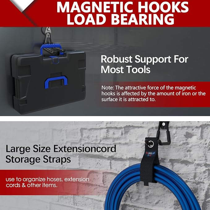 3-H Heavy Duty Magnet Garage Hooks 4 Pack, Extra Large Strong Magnetic Hooks - Image 5