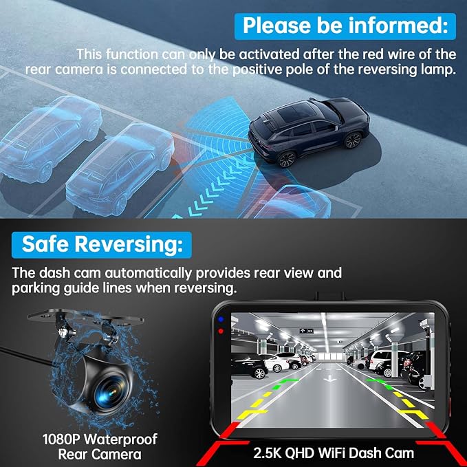 Dash Cam Front and Rear, Dash Camera - Image 2