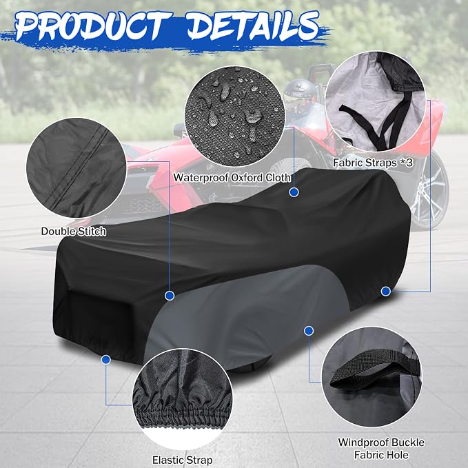 Polaris Slingshot Cover, Waterproof Windproof Sunproof Outdoor Protection - Image 2