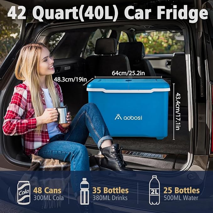 AAOBOSI Car Fridge, 42Quart Portable 12 Volt Car Refrigerator Cooler - Image 4