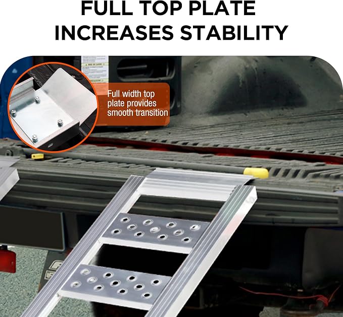 Rockland Straight Aluminum Loading Ramp, 1250 LBS Loading Capacity, Portable - Image 6