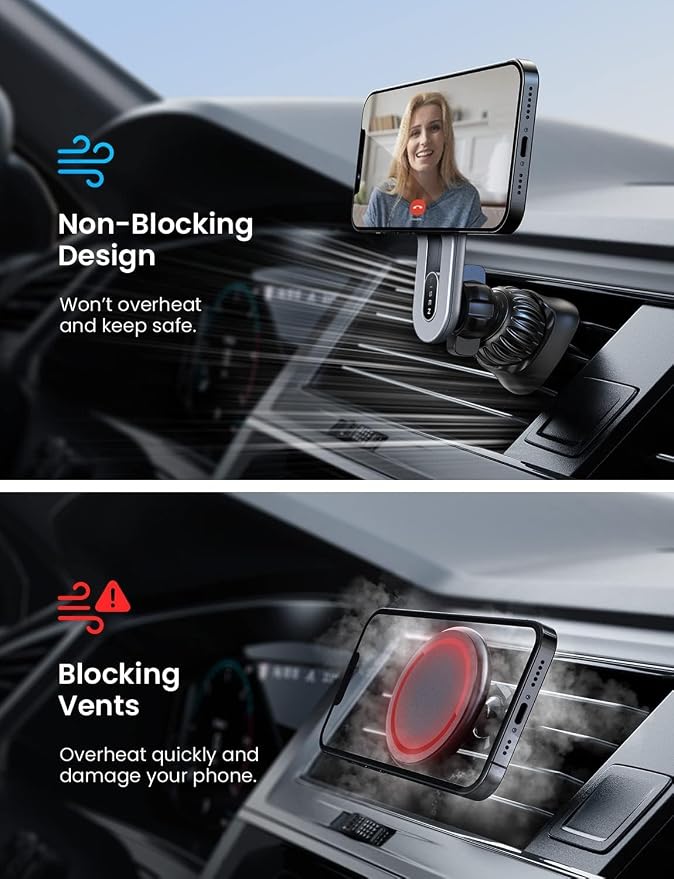 LISEN for iPhone 16 MagSafe Car Mount, Ultra Magnetic Long Arm Mag Safe Car - Image 3