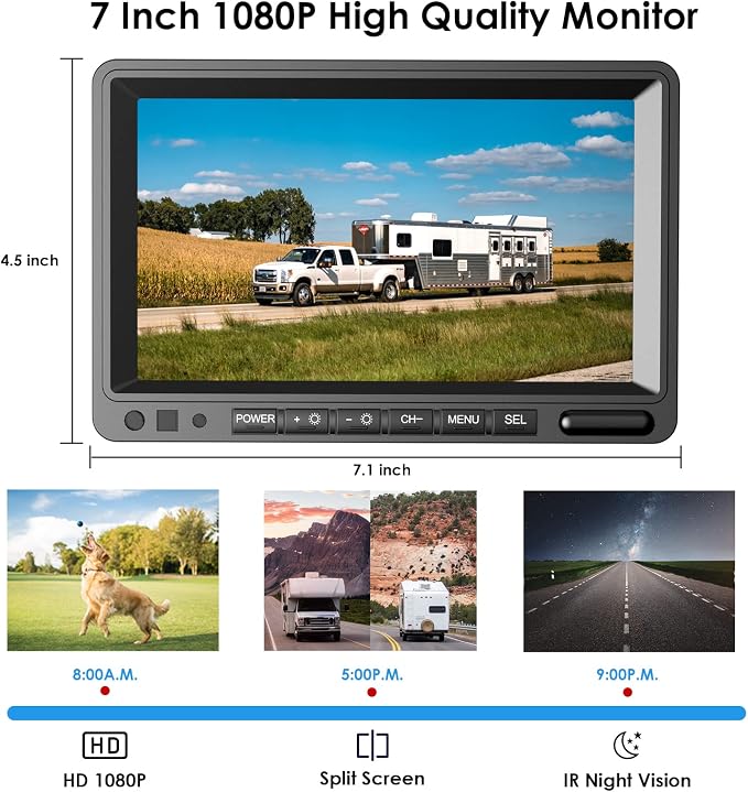 Digital Wireless Backup Camera System Kit, IP69K Waterproof Wireless 2 Rear - Image 2