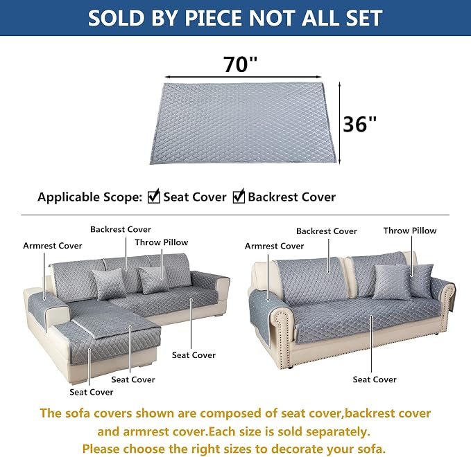 Eismodra Couch Cover, Sectional Couch Covers, Sofa Covers - Image 5