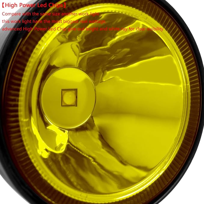 Led Pod Lights Spot Fog Lights Amber/Yellow 2Pcs 60W 4 Inch Work Auxiliary - Image 3
