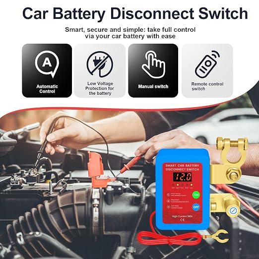 Kill Switch for Car-Remote Battery Disconnect Switch 12V, Upgrade Smart Voltage - Image 3