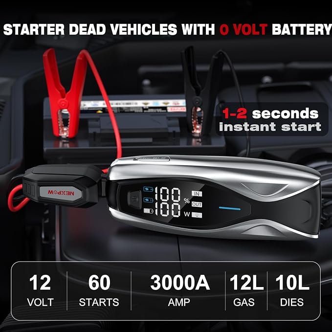 NEXPOW X7 3000A Jump Starter, Car Battery Jump Starter - Image 2