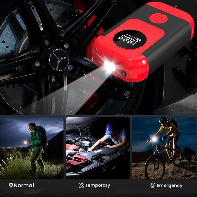 Tire Inflator Portable Air Compressor & Car Jump Starter, Cordless Air Pump - Image 8