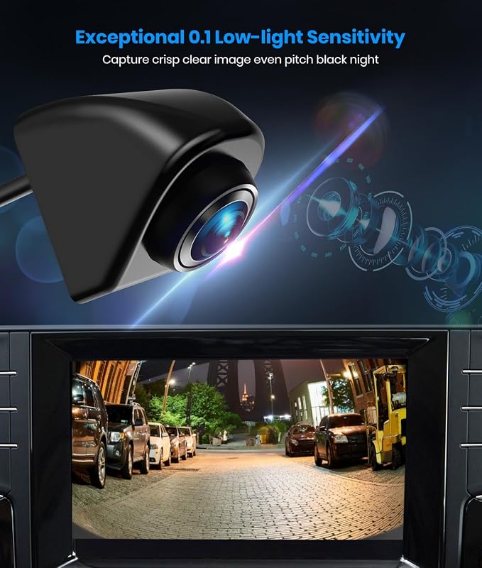 AUTO-VOX 180° Front/Backup Camera, OEM Mini Style, Screw-Free Easy Install - Image 2