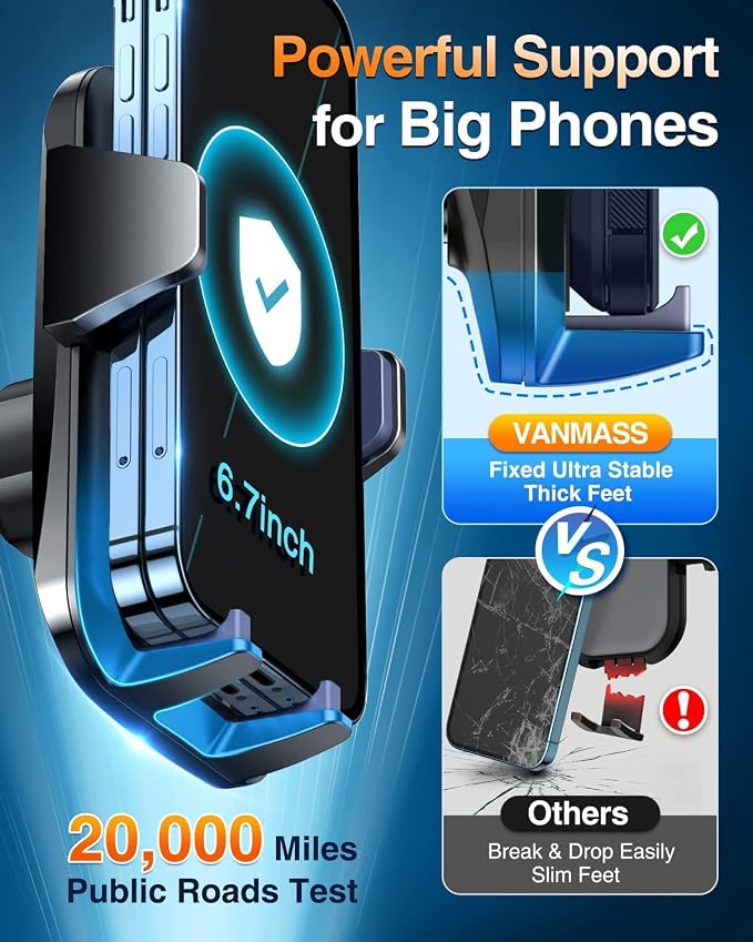 VANMASS Cell Phone Mount Car Dashboard Window Vent Desk Fit - Image 5