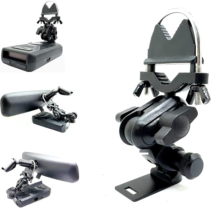 U-Bolt Radar-Detector Rearview Mirror Stem Mount by LycoGear