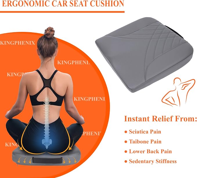 kingphenix Premium Car Seat Cushion, Memory Foam Driver Seat Cushion to Improve - Image 4
