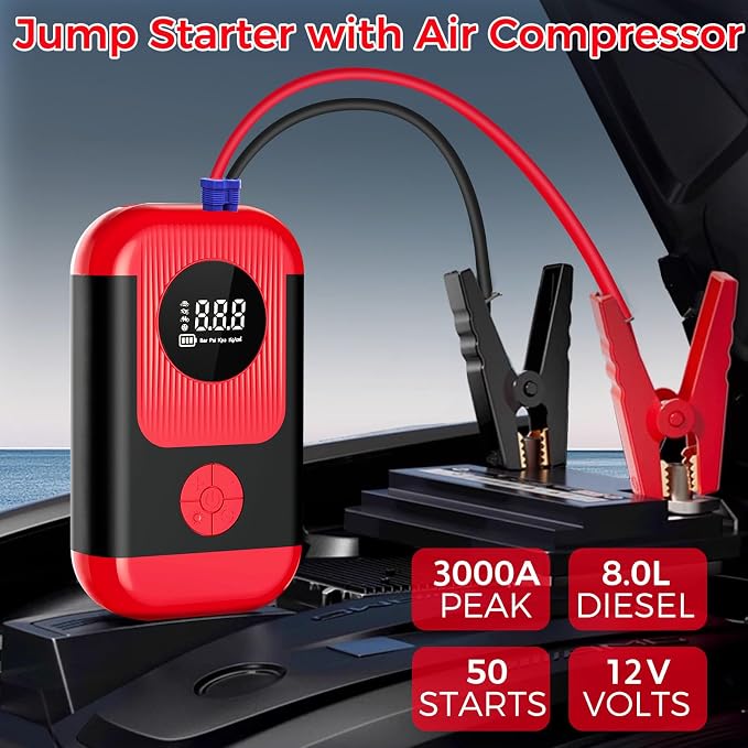 Tire Inflator Portable Air Compressor, 5X Faster Inflation 150PSI＆20000mAh - Image 2