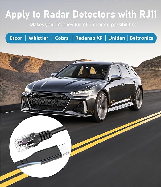 Radar Detector Cable, USB C to RJ11 Cable Charging Kit, - Image 7