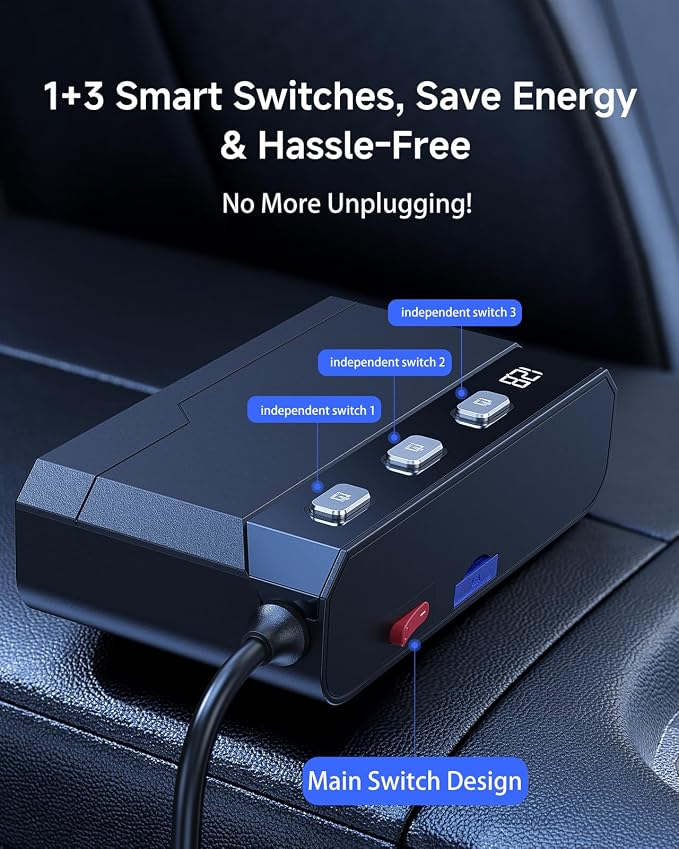 YANTU Cigarette Lighter Adapter 345W, Car Cigarette Lighter Splitter - Image 4