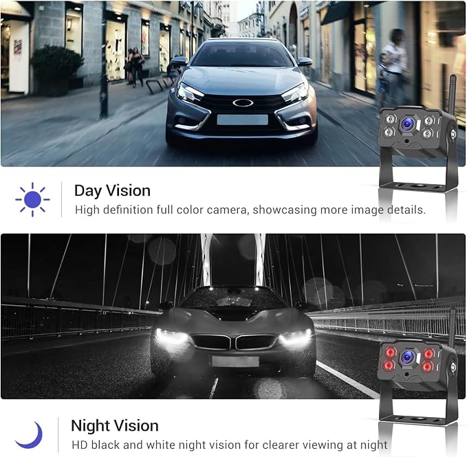 Hikity Wireless Backup Camera Trucks -7 Inch HD 1080P Rear View Camera Monitor - Image 8