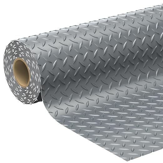 7.8 x 22 FT Garage Floor Mat, 2.8mm Thickness Diamond Plate Vinyl Garage by Geemax