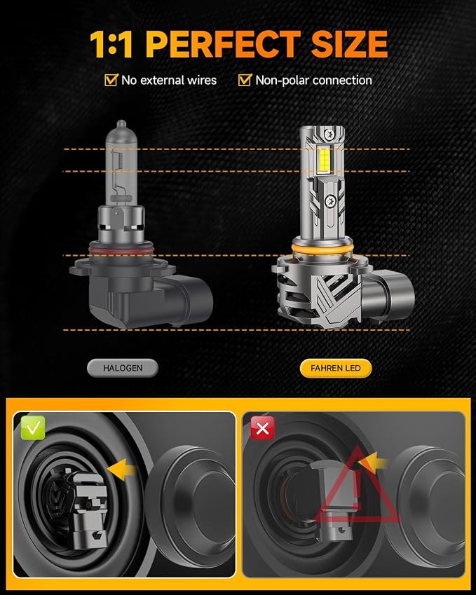 FAHREN 9005 9006 Light Bulbs Combo Pack, 60000LM 900% Super Bright Bulb 1:1 - Image 2