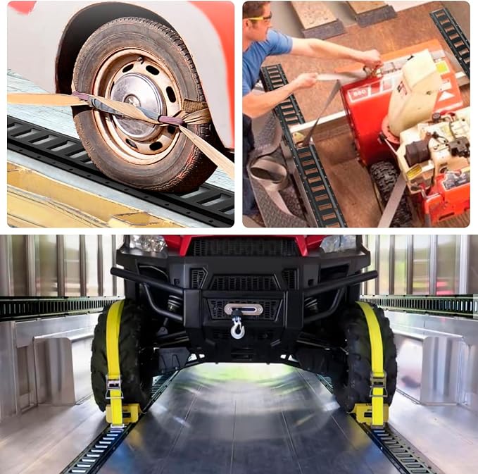 E Track 4'（2 Pack） with Powder-Coated Steel Trailer Tie Down - Image 6