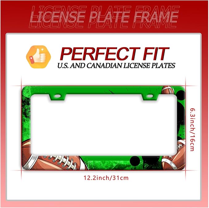 American Football License Plate Frame Funny Balls License Plate Holder Auto - Image 7
