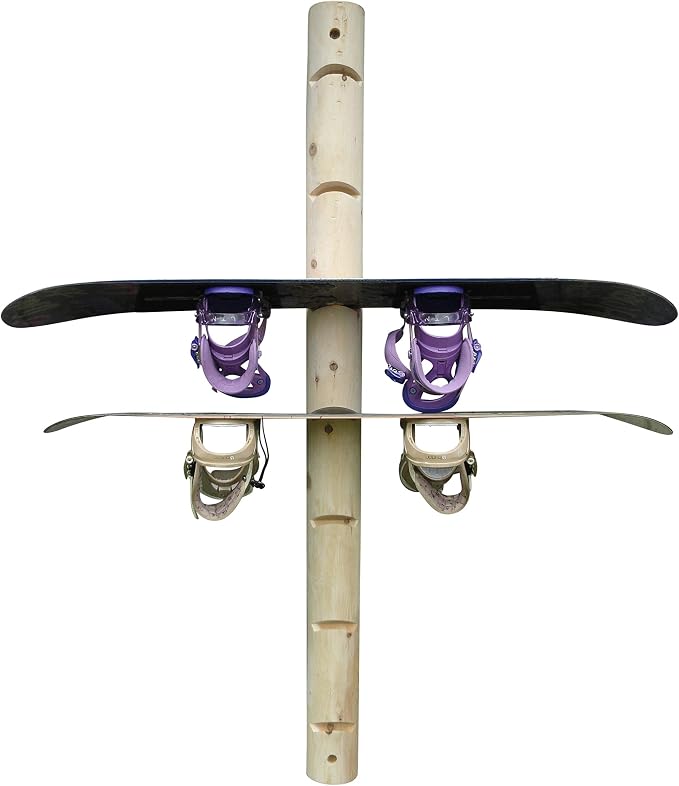7-Place Wall-Mounted Snowboard Log Rack, Wakeboard Racks, Skateboard Holder by LogKayakRack