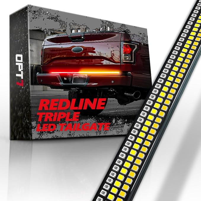 OPT7 60" Redline Triple Row LED Tailgate Light Bar w/Sequential Amber Turn by OPT7