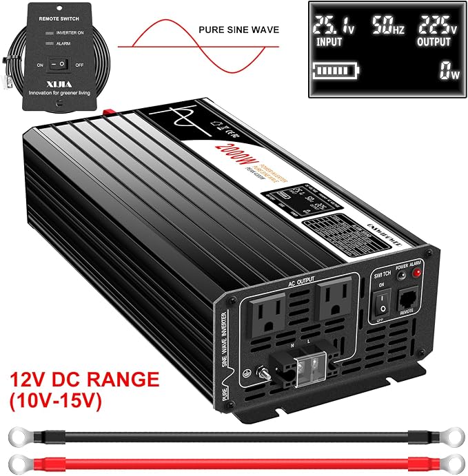Xijia Pure sine Wave Inverter 2000w Power Inverter dc 12v to 110v 120V ac rv - Image 5
