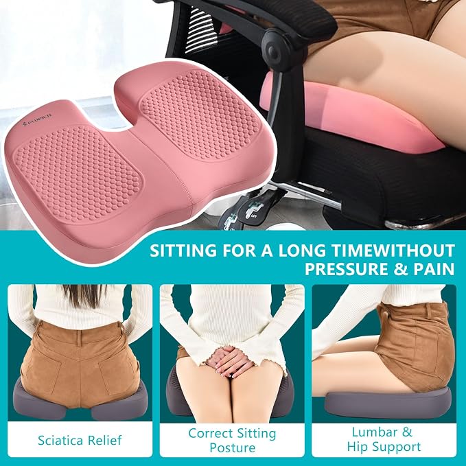 FLORICH 3 PCS Seat Cushion for Carseat Lumbar Support Pillow Car Neck Headrest - Image 3