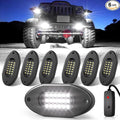 Honalia White LED Rock Lights Kits 6 Pods, 6000K Pure White Rock Lights by Honalia