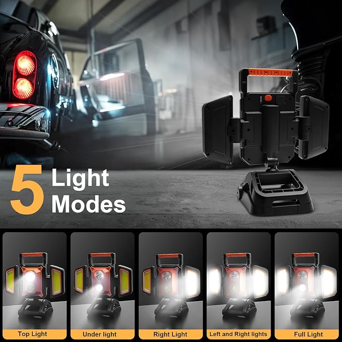 4000LM LED Work Light Rechargeable - Image 6
