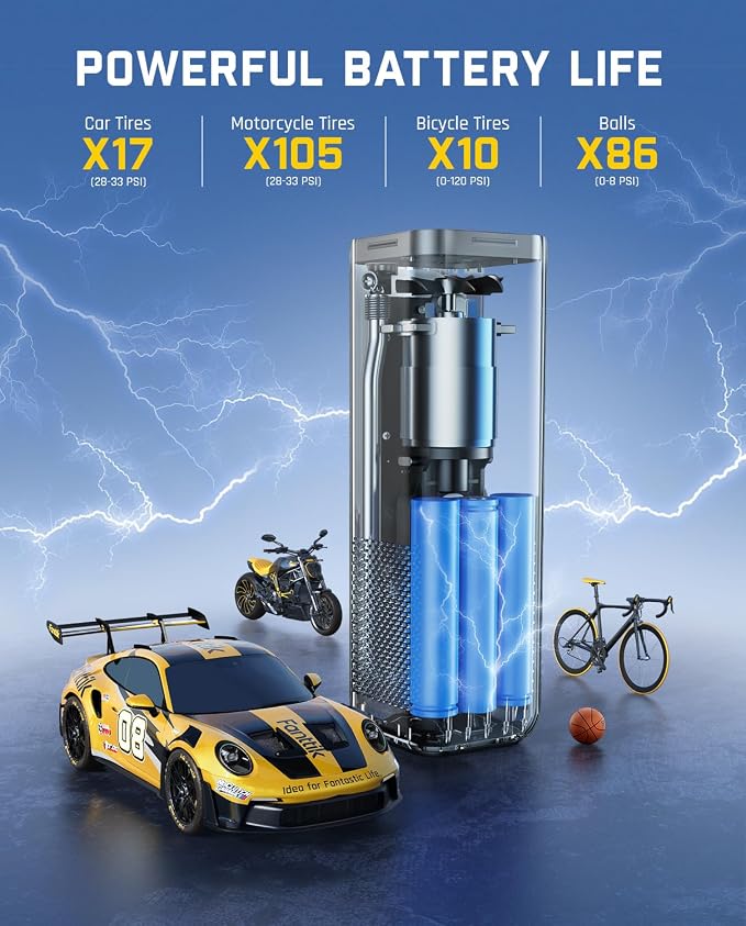 Fanttik X8 APEX Tire Inflator Portable Air Compressor, 1 Min Fast Inflation - Image 3