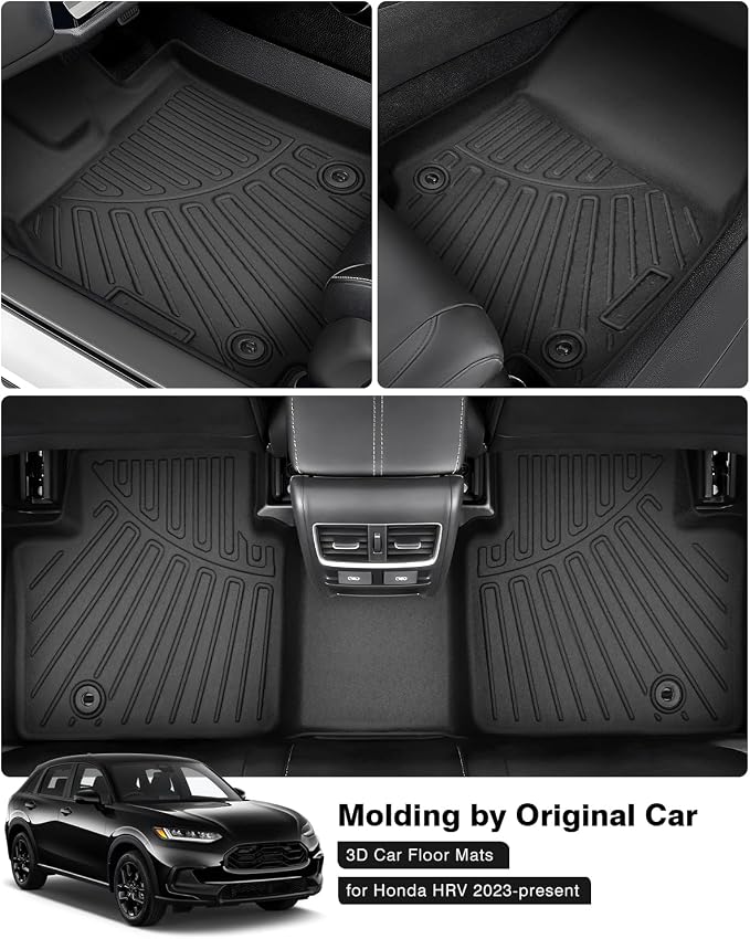Powerty Floor Mats for 2023 2024 2025 Honda HR-V HRV Accessories All Weather - Image 2