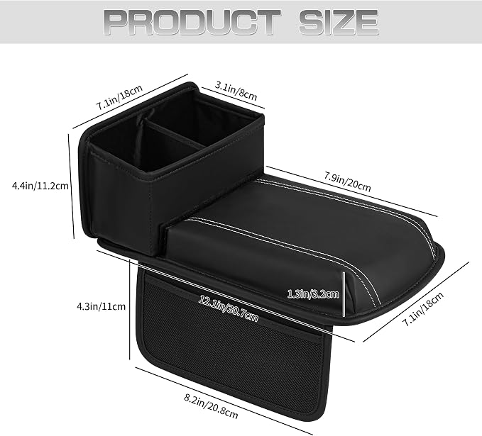 JEYODA Upgraded Car Armrest Cover, Premium Leather Car Armrest Cover Cushion - Image 4