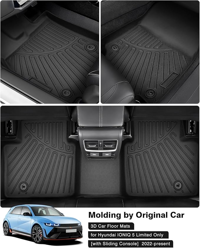 Powerty Floor Mats for 2022-2025 Hyundai Ioniq 5 Limited Only Accessories Liner - Image 2