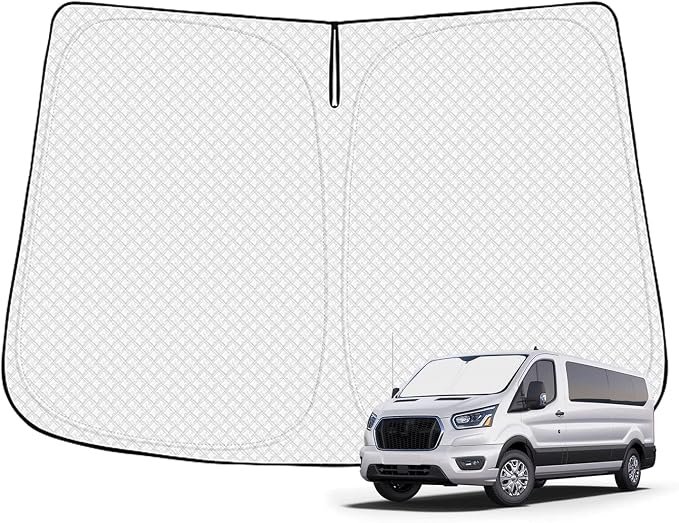 Windshield Sun Shade for 2024-2025 2026 Ford Transit 350 Accessories Thicken by Canvcle