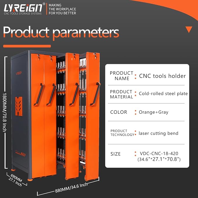 CNC Tool Holder Vertical Drawer Cabinet, Large Capacity CNC Tool Storage Cabinet - Image 2