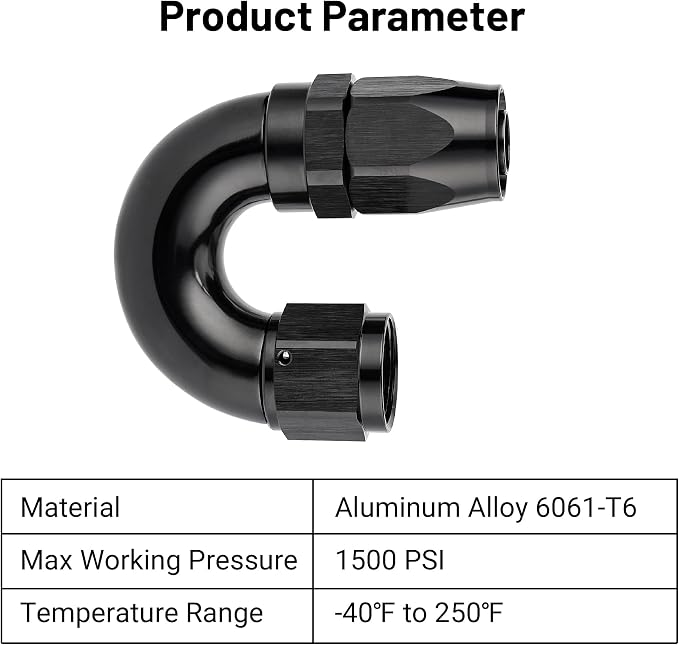 EVIL ENERGY 10AN 180 Degree One Piece Full Flow Hose End Fitting Swivel - Image 3