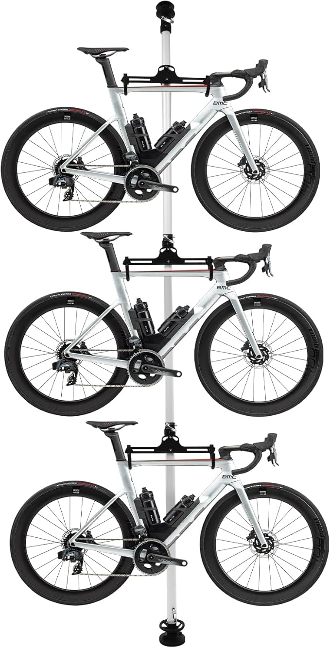 Floor to Ceiling 3 Bike Vertical Freestanding Hanger Parking Rack, Bicycle by Unknown