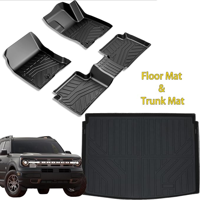 Floor Mats & Trunk Mat for 2021-2024 2025 Ford Bronco Sport Only Fit Sport - Image 2