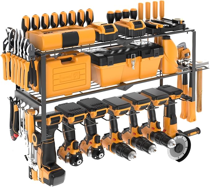 Large Power Tool Organizer Wall Mount, Power Tool Shelf System Battery Storage by Unknown
