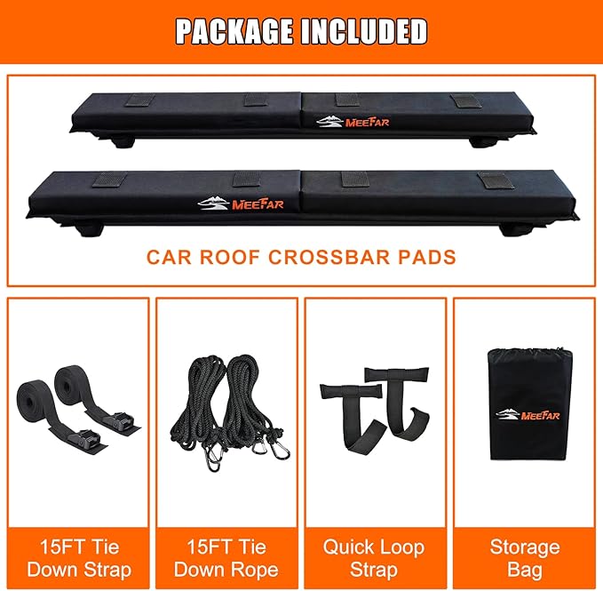 MeeFar Universal Roof Rack Pads Fit on Cross Bars - Image 5