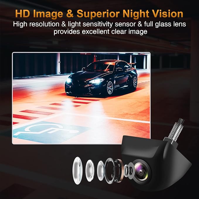 Backup Camera, Real 142° Wide Angle Reverse Camera, HD Vehicle Backup Cameras - Image 3