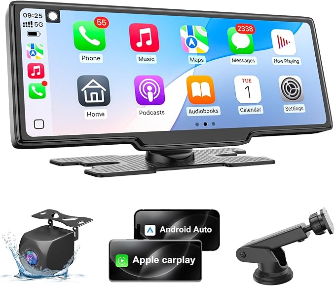 Carplay Screen for Car, 10.26’’ HD Wireless Apple Carplay & Android Auto Touch by 25HOURSPortableCarStereo