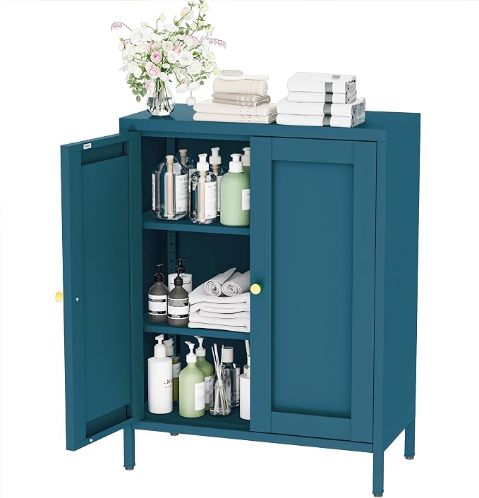 Metal Bathroom Storage Cabinet, Bathroom Floor Storage Cabinet - Image 6