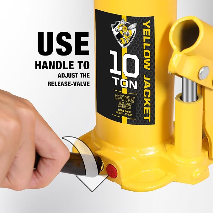 YELLOW JACKET 10 Ton Muti-Directional Welded Bottle Jack, Horizontal Bottle - Image 5