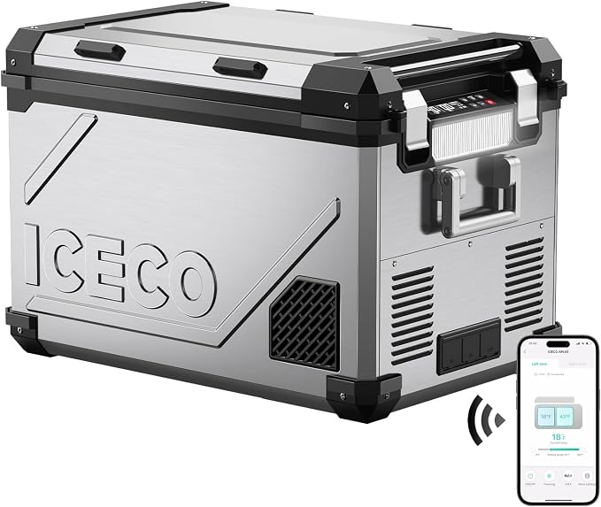 ICECO APL55 Dual Zone Portable Refrigerator Bluetooth Controlled, 55 Liter 12v by ICECO