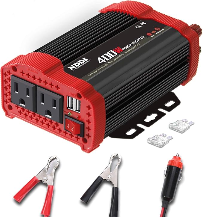 400W Car Power Inverter, DC 12V to 110V AC Converter by NDDI+POWER