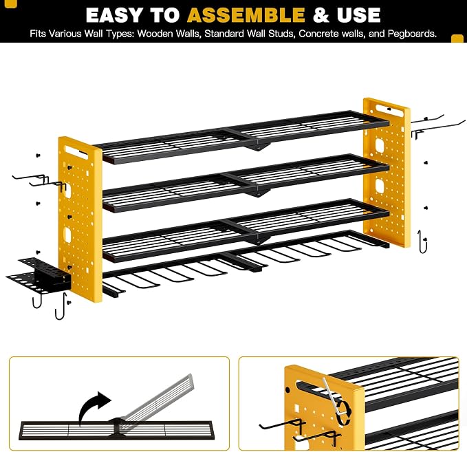 Power Tool Organizer Wall Mount, Cordless Drill Organizer, 4 Layers Large - Image 7