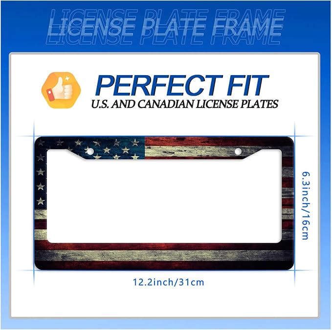 American Flag License Plate Frame Vintage USA Flag License Plate Stainless - Image 7