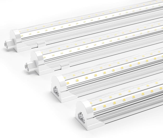 Ensenior 4 Pack 4 FT Led Shop Lights, 6000K Clear White, 5000LM Super Bright by Ensenior